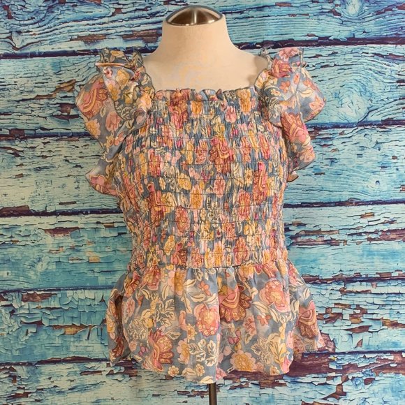 Nanette Lepore Floral Ruffled Blouse - Picture 1 of 6